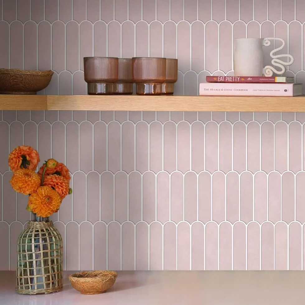 COMSTICKC Azulejos Adhesivos 3D para Pared | 10-Piezas PVC Paneles Decorativos Mate Rosa 30x30cm | Autoadhesivos para Salpicadero Cocina, Baño | Fácil Instalación y Retirada