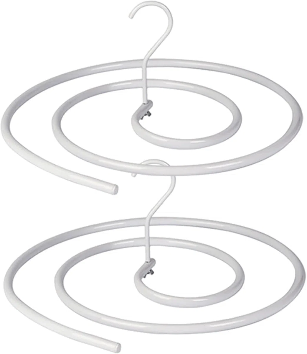 2 estantes de secado en espiral; ganchos circulares en espiral; ahorran espacio y son desmontables; adecuados para sábanas gruesas, mantas, toallas de baño, manteles y todo tipo de mantas y