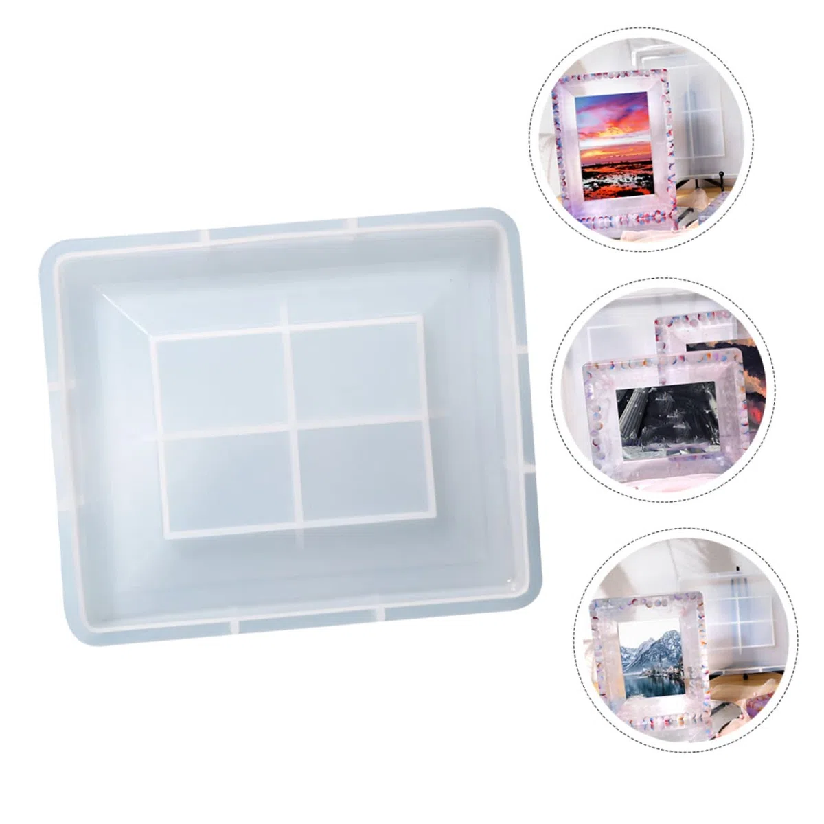 EXCEART Molde de Silicona para Marco de Fotos Diy, Molde Rectangular Grande Transparente, Resistente y Reutilizable, para Manualidades Creativas, Artesanía en Resina Epoxi, Uso Artístico