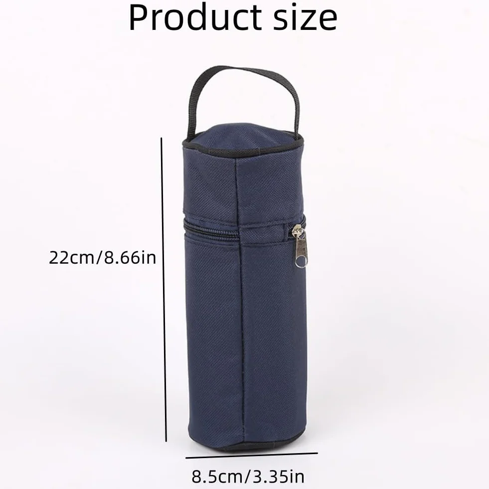 Bolsa Térmica para Botellas de Agua BolsaIsotérmica Portátil, Camping Botellas Enfriador, Portabotellas Termo, Picnic Bolsa Térmica, para Camping y Picnic, Azul Marino, 1 Unidad