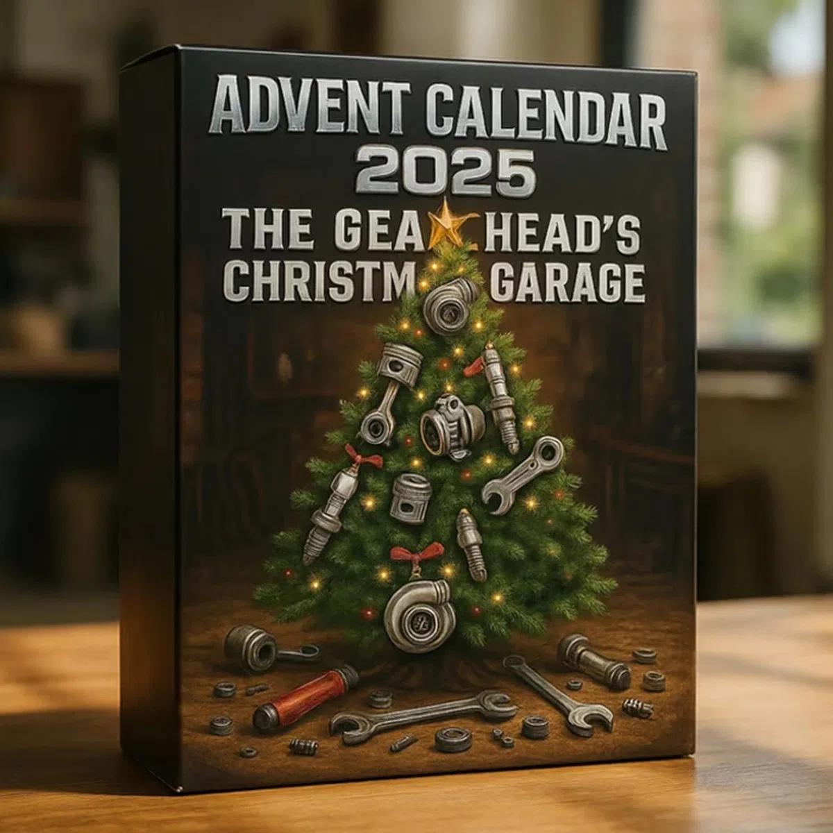 Calendario de Adviento para Amantes de los Coches, Advent Calendar 2025, El Garaje Navideño del Mecánico: 24 Miniaturas de Herramientas y Piezas de Automóvil, Regalo para Mecánicos y Aficionados