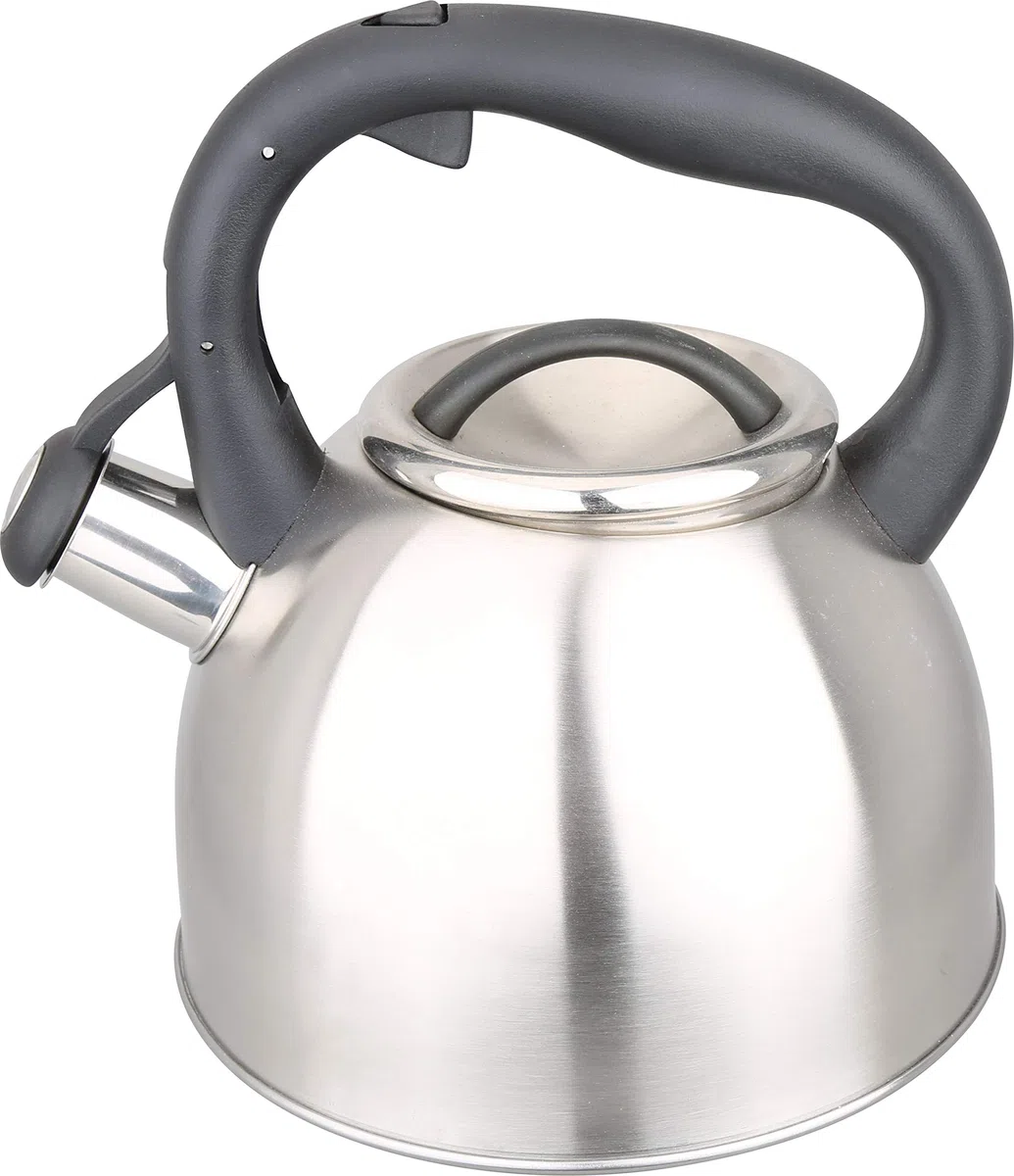 Kamberg Depurado Hervidor Tetera con silbido de 3 litros, acero inoxidable, asa ergonómica, todo tipo de fuentes de calor, incluida la inducción, 4 litros
