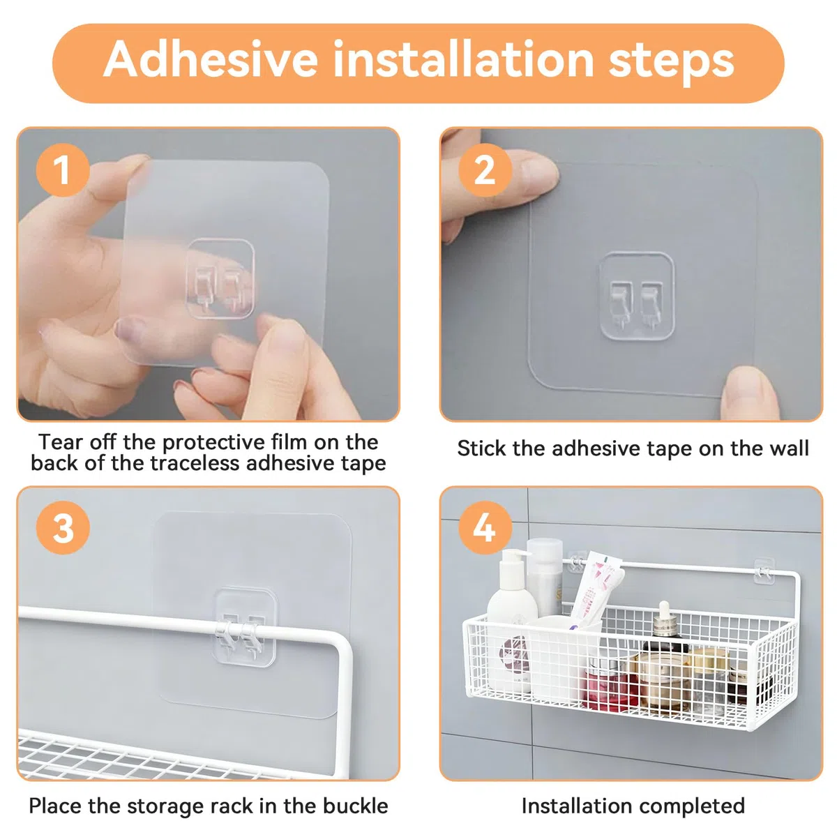 Estante de Almacenamiento para Colgar en la Cocina, cestas organizadoras de Pared de Gran Capacidad montadas en la Pared, cestas de Alambre para Dormitorio, Cocina (Blanco)