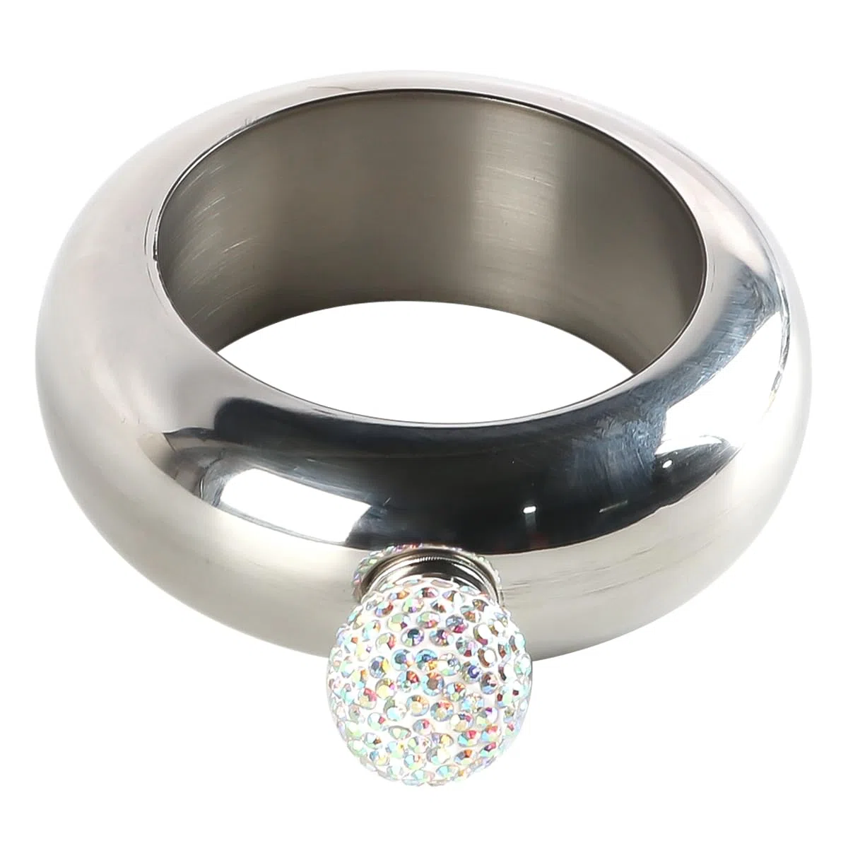 Petaca de Pulsera de 3.5 oz con Tapa de Cristal, Ideal para Bodas, Fiestas, Bares y acampadas.