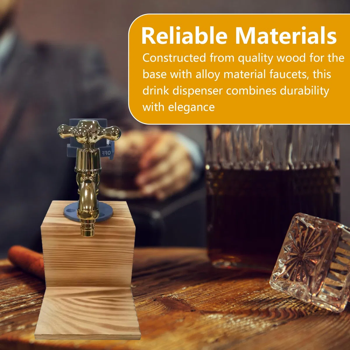 Dispensador de Whisky, Regalos para Hombres Dispensador de Bebidas con Grifo Dispensador de Cerveza Spritzer Soporte para Whisky Accesorios de Bar Regalos de Whisky para Esposo y Abuelo