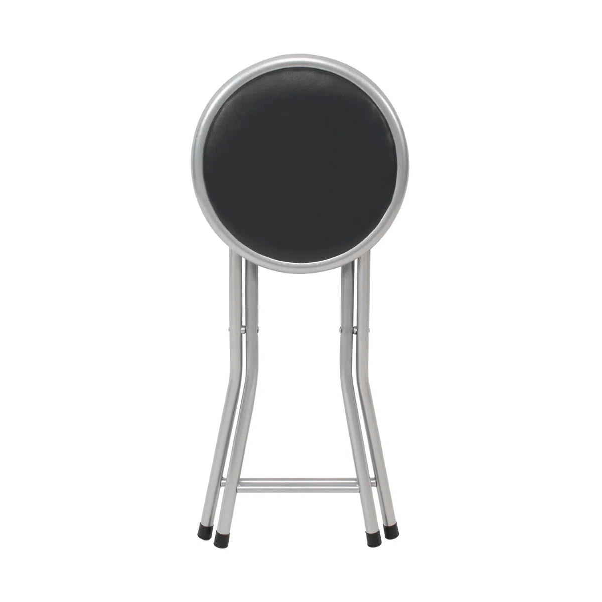 THE SECRET HOME - Taburetes Plegables de Aluminio - Silla de Metal y Asiento Acolchado - Ideal para Cocina, Terraza, Cámping, Oficina - Diámetro 30 x Alto 45 cm (1, Negro, Ø30x45 cm)