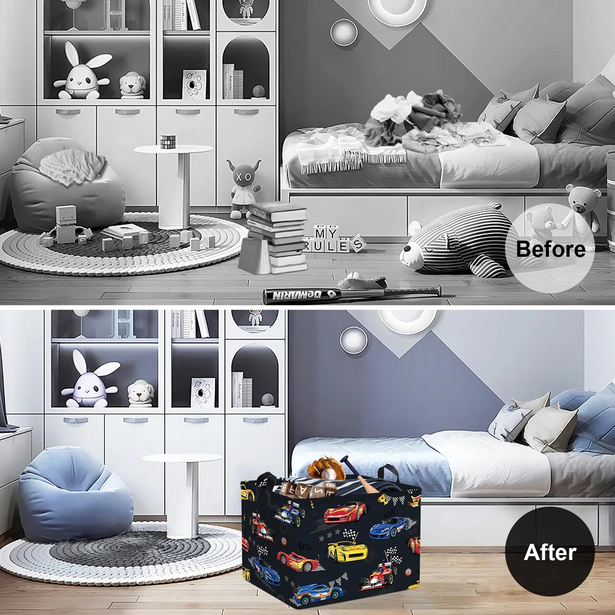 Clastyle Cestos Almacenaje Plegable 40x30x30 cm Gris Caja para Ropa Sucia Juguete Baño