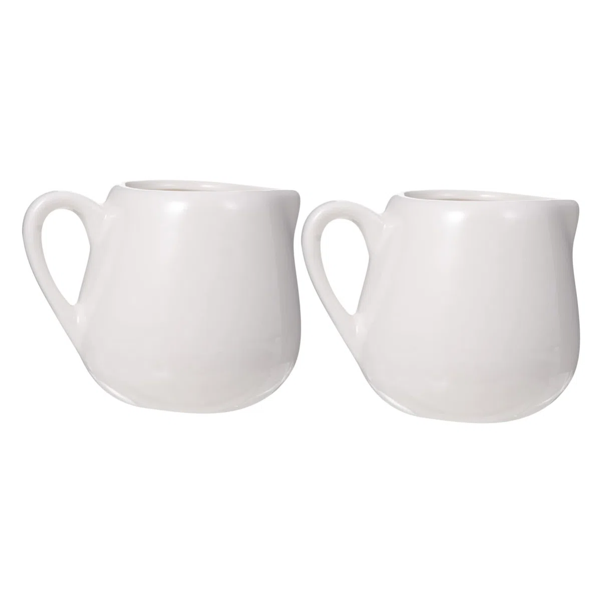 Mini jarra de leche de porcelana juego de 2 – jarra pequeña de leche de café 70 ml – Exquisita salsera para servir e y salsa práctica de e de cerámica con mango