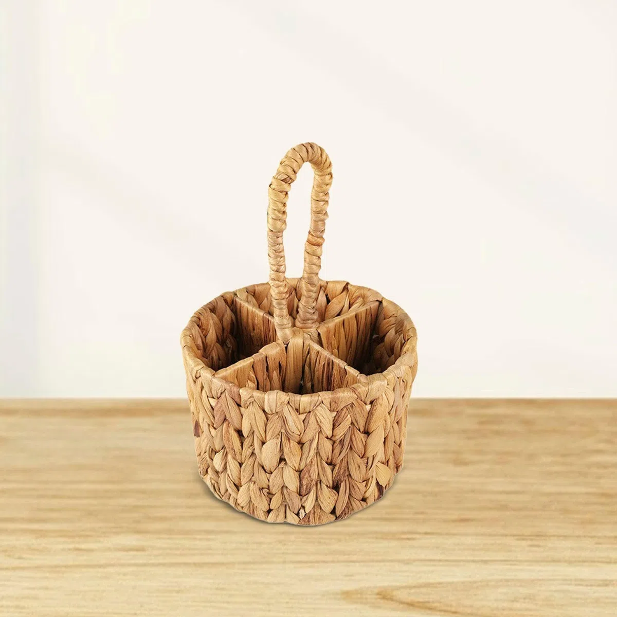 Organizador de cubiertos de mimbre, soporte para utensilios dividido, organizador de utensilios de cocina para fiestas