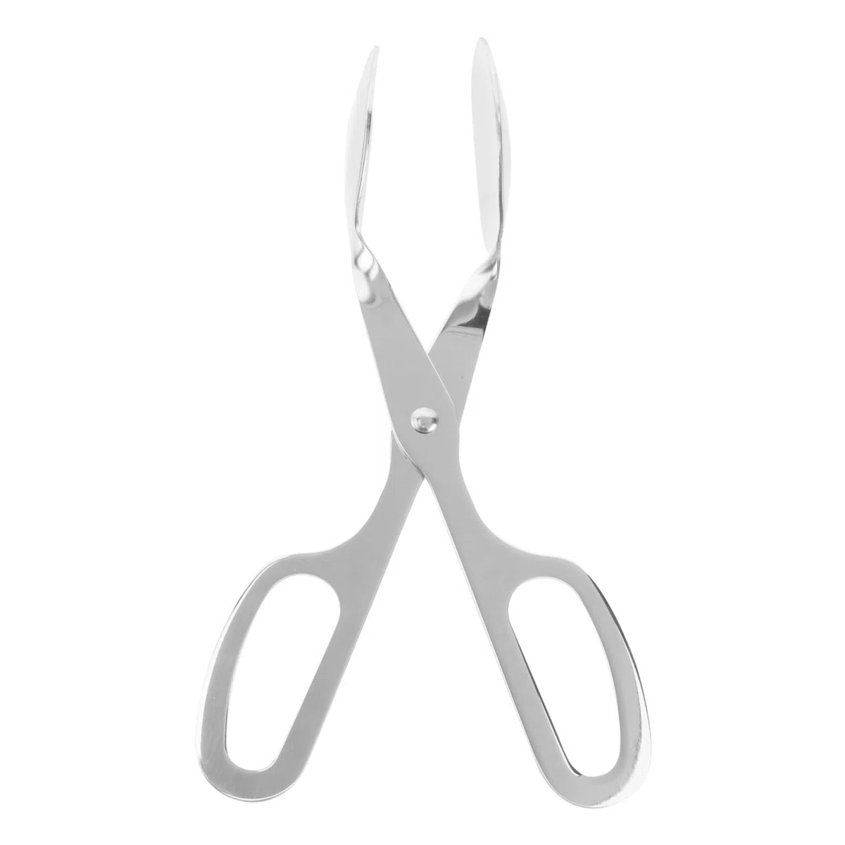 Pinzas para Ensalada de Acero Inoxidable Mango Tipo Tijera, Tenedor y Cuchara Plateados para Servir Ensalada y Carnes Cocina