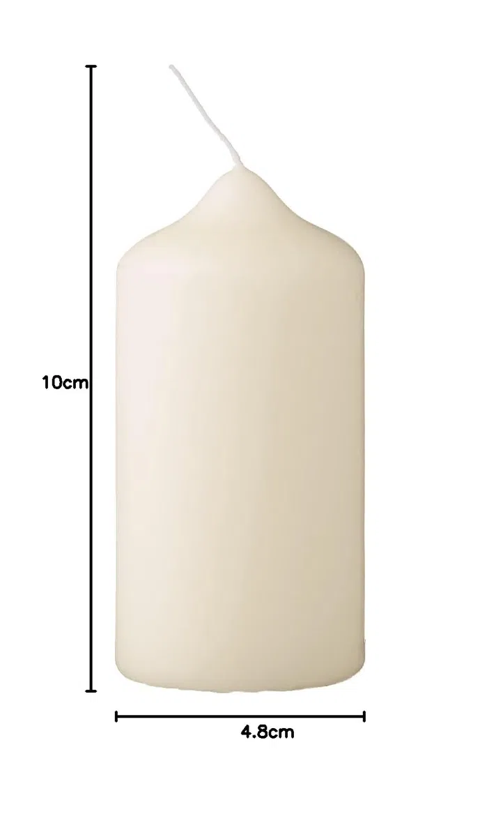 METRO Professional Vela de pilar, Ø 48 x 100 mm, 12 unidades, 21 horas de combustión, parafina 100%, para el hogar, celebraciones y gastronomía, beige