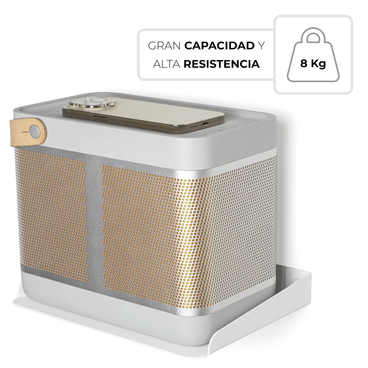 Balda para Router WiFi y Módem • Estante de Pared con Pasacables y Bordes Elevados • Repisa de Metal para Proyector y Altavoz • Estantería Flotante Organizador de Cables, Repetidor y TV Box