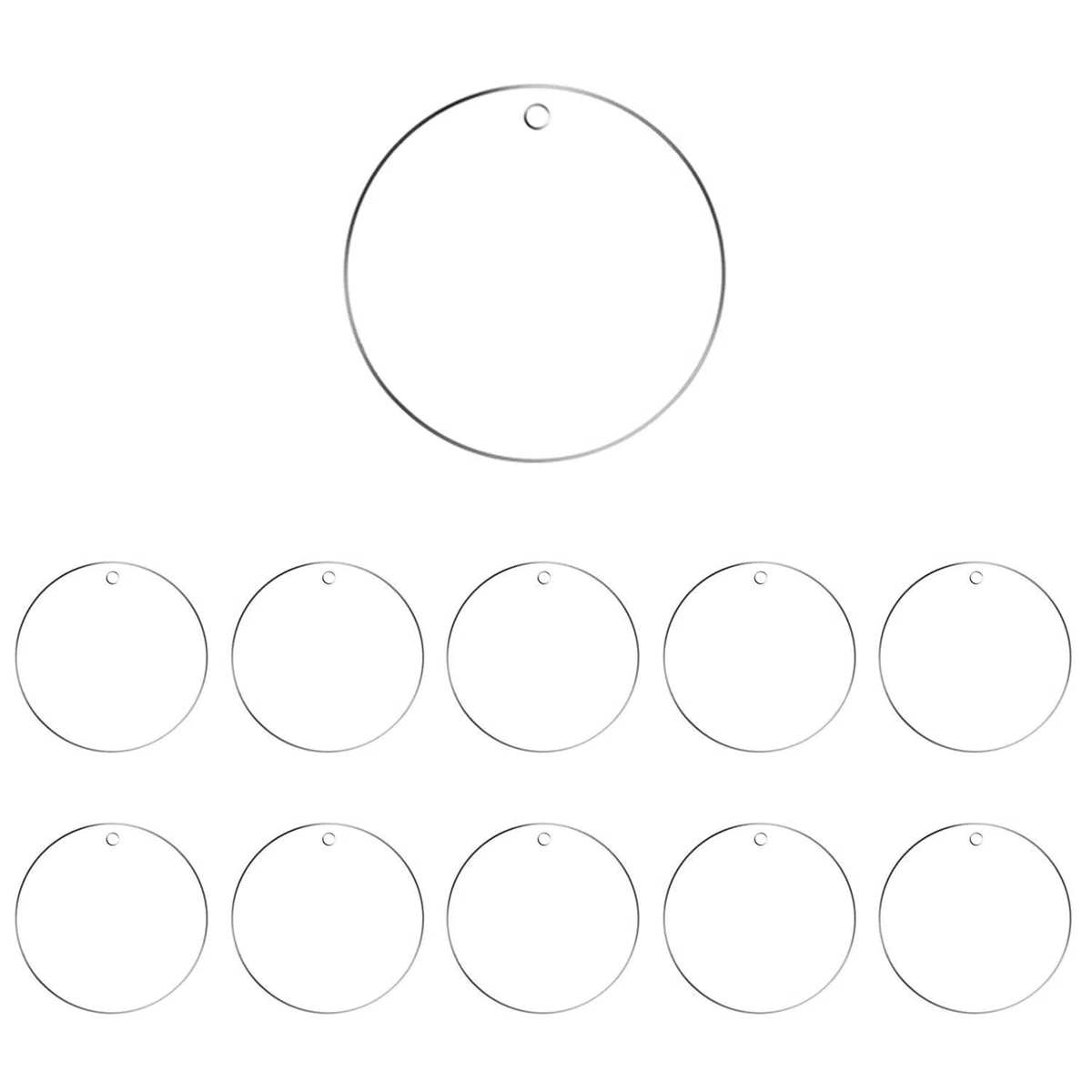 Paquete De 10 Bases De Disco Acrílico Transparente, Placa Acrílica, Disco Acrílico, Placa De Vidrio Acrílico Redonda, Disco Acrílico Redondo con Agujeros