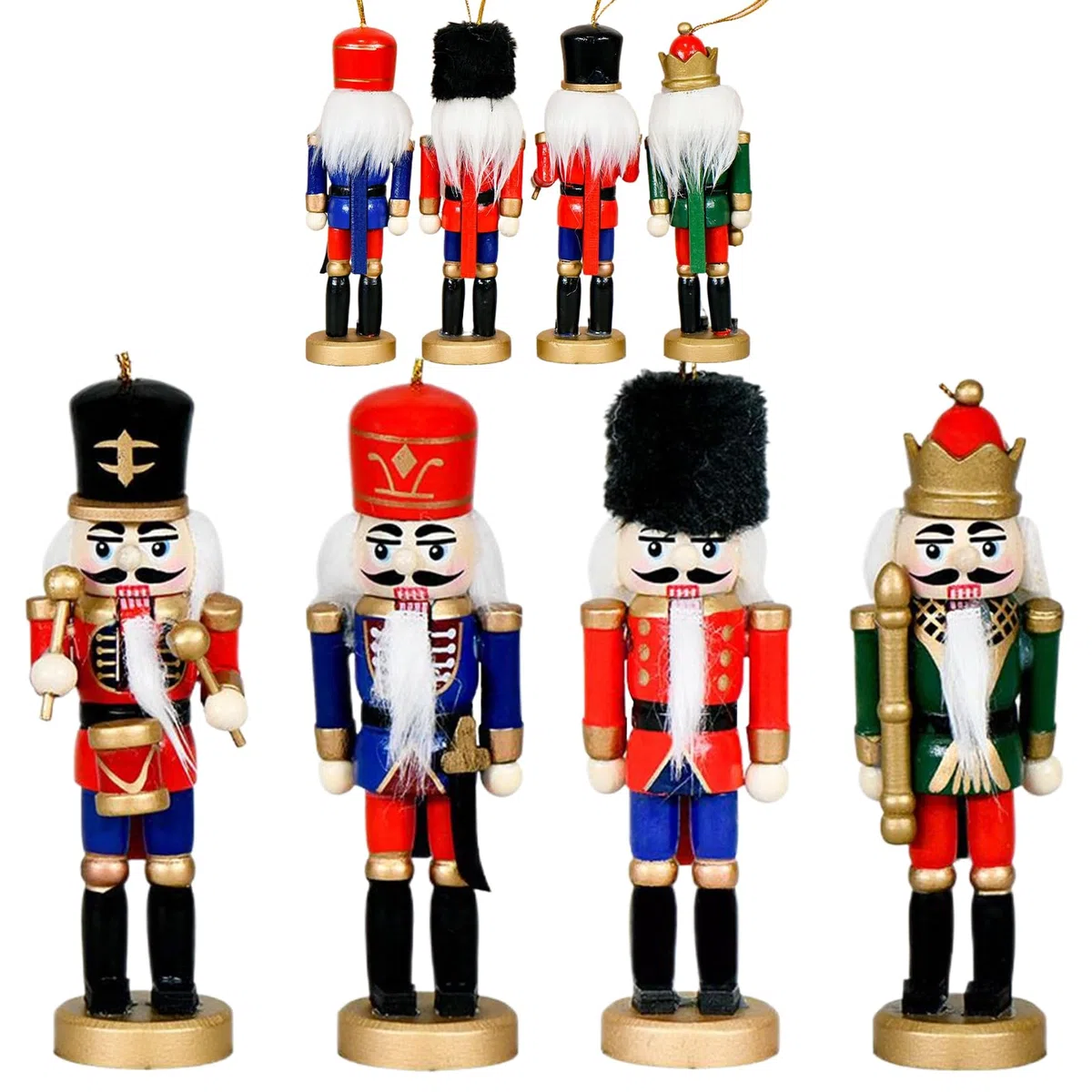 Genérico Navideños De Cascanueces,Soldado De Madera Cascanueces - Juego De 4 Piezas Centros De Mesa De Madera para Decoración De Interiores Chimenea Estantería Ventana Pared