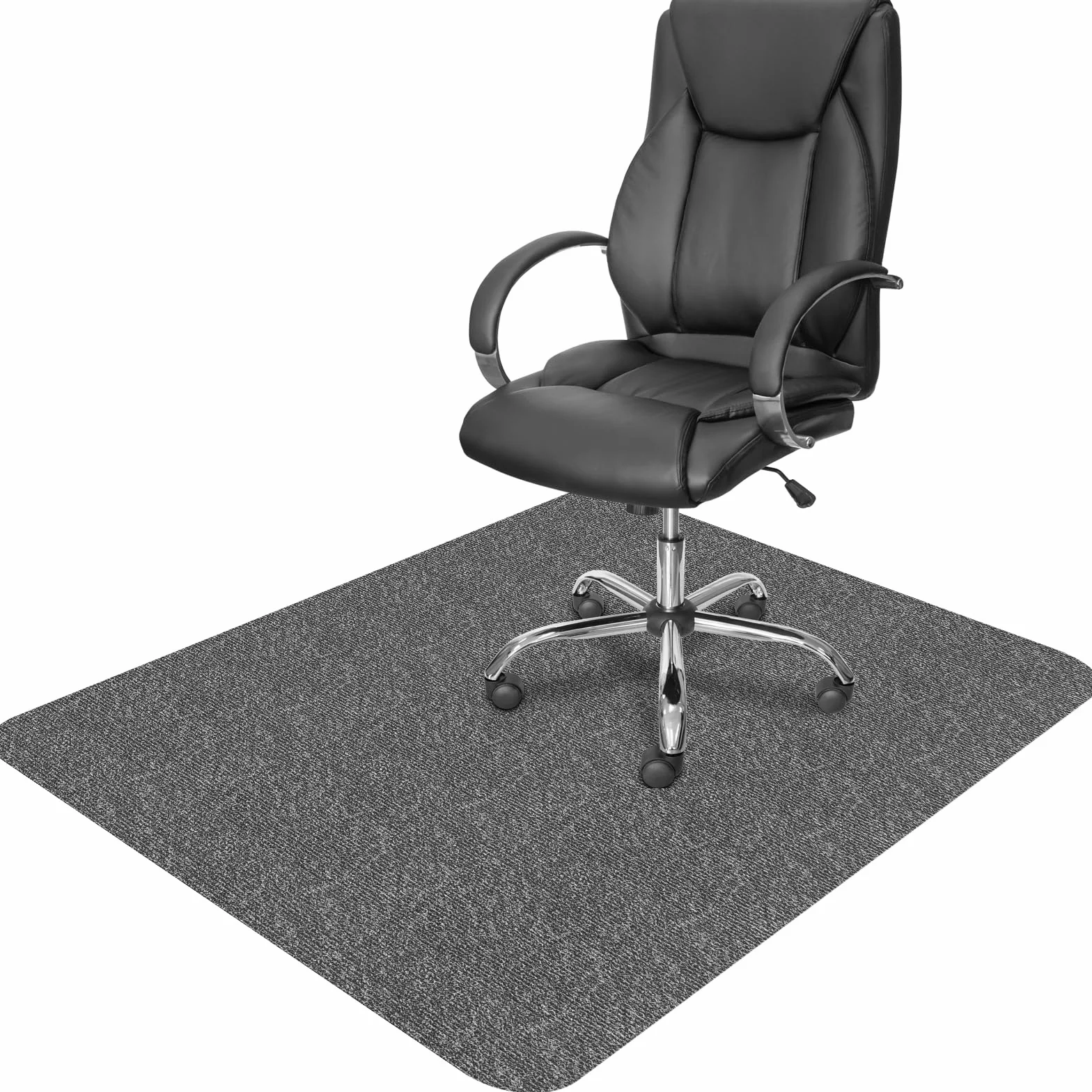 Protector Suelo Silla Ruedas,105x120 cm,Gris Oscuro Alfombra Silla Ruedas,Alfombrilla Protectora para Silla de Oficina,Resistente a los arañazos para parqué y Suelos Duros,Silla de Oficina.