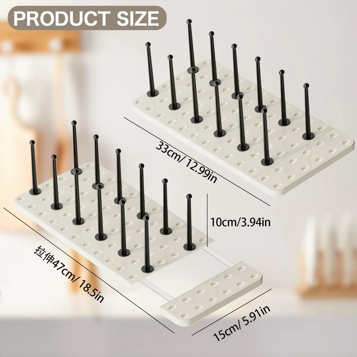 Organizador de Cajones de Cocina, Pack de 2 - Organizador de Sartenes y Ollas para Cajón, Organizador Ajustable para Ollas, Sartenes, Tapas y Contenedores - Ahorra Espacio