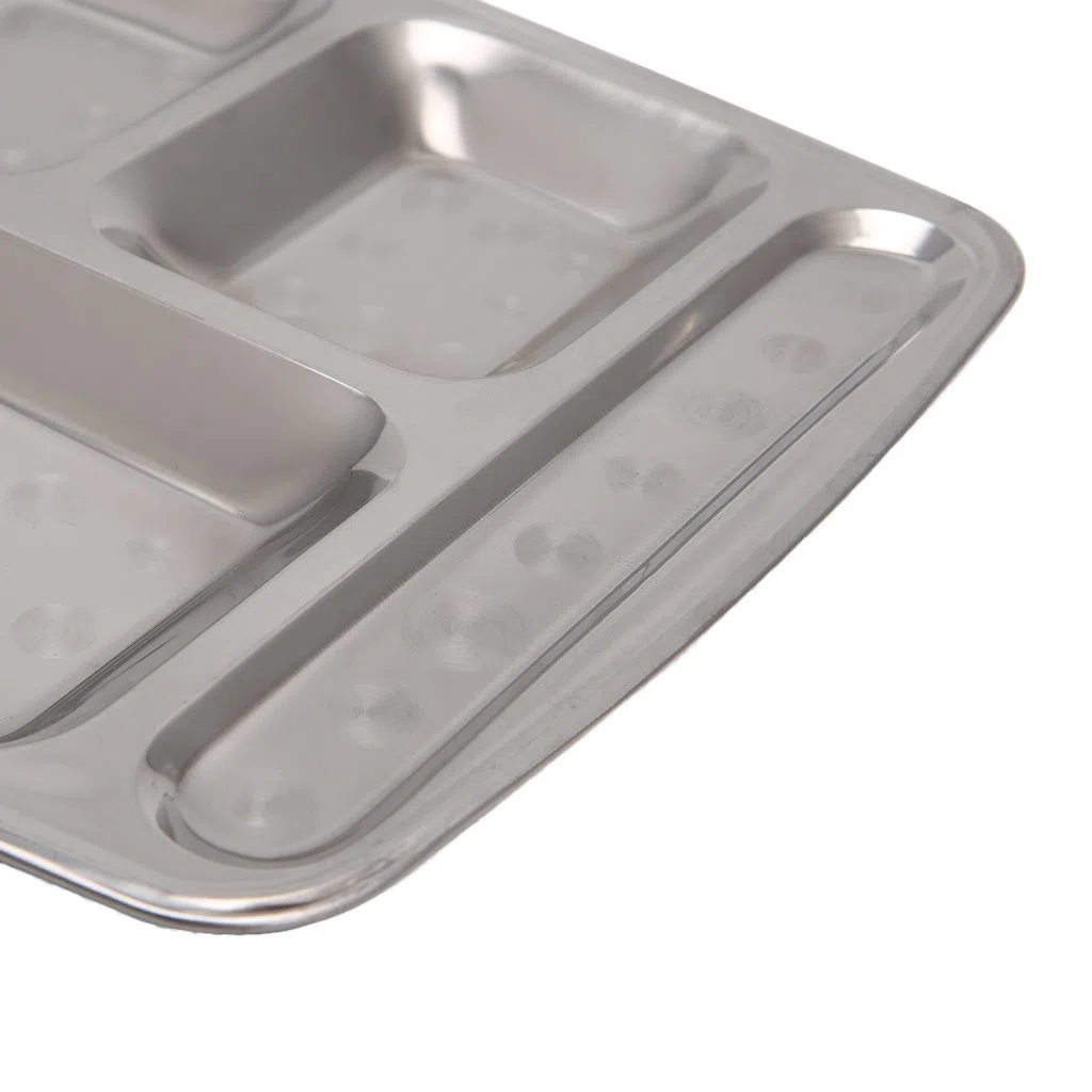 Bandeja para Cena Dividida en Acero Inoxidable Plato para Comida en contenedor para Comida 4/5/6 Sección-02