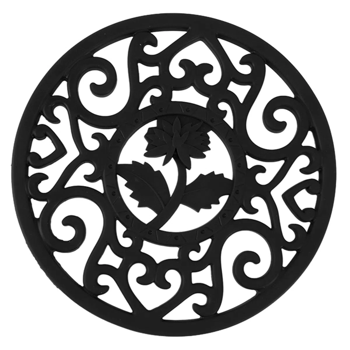 Salvamanteles de silicona, salvamanteles de silicona para tetera, salvamanteles para ollas, salvamanteles para platos calientes resistentes al calor, salvamanteles (Black)