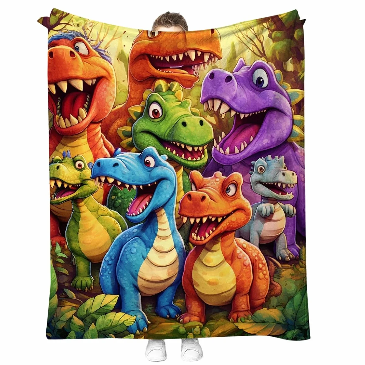 Manta de dinosaurio de 150 x 130 cm, manta supersuave para niños, niños, niñas, manta de vellón para niños, manta grande y acogedora como regalo para cama, sofá, sofá