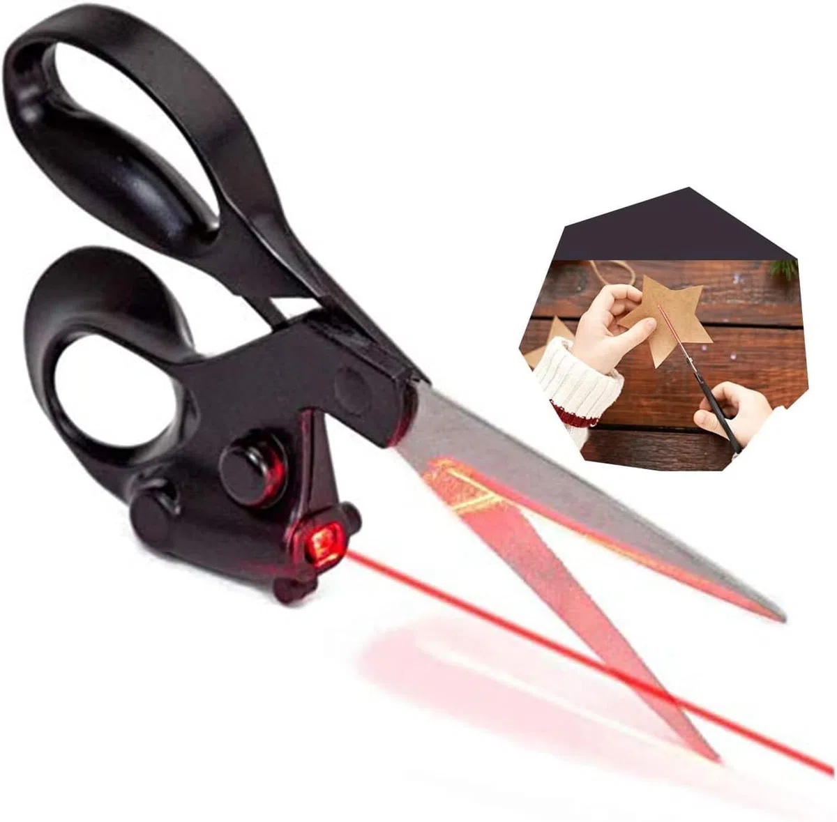 Tijeras De Costura Guiadas por Láser, Tijera para Manualidades De Papel De Tela Recta Y Rápida, Tijera Profesional para Manualidades De Tela Guiada por Láser