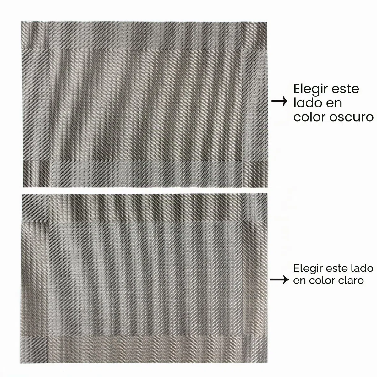 Manteles Individuales Lavables Salvamantele Individuales PVC Antideslizantes Resistente al Calor Juego de 6 para la Mesa de Comedor de Cocina,(Gris+Plateado)
