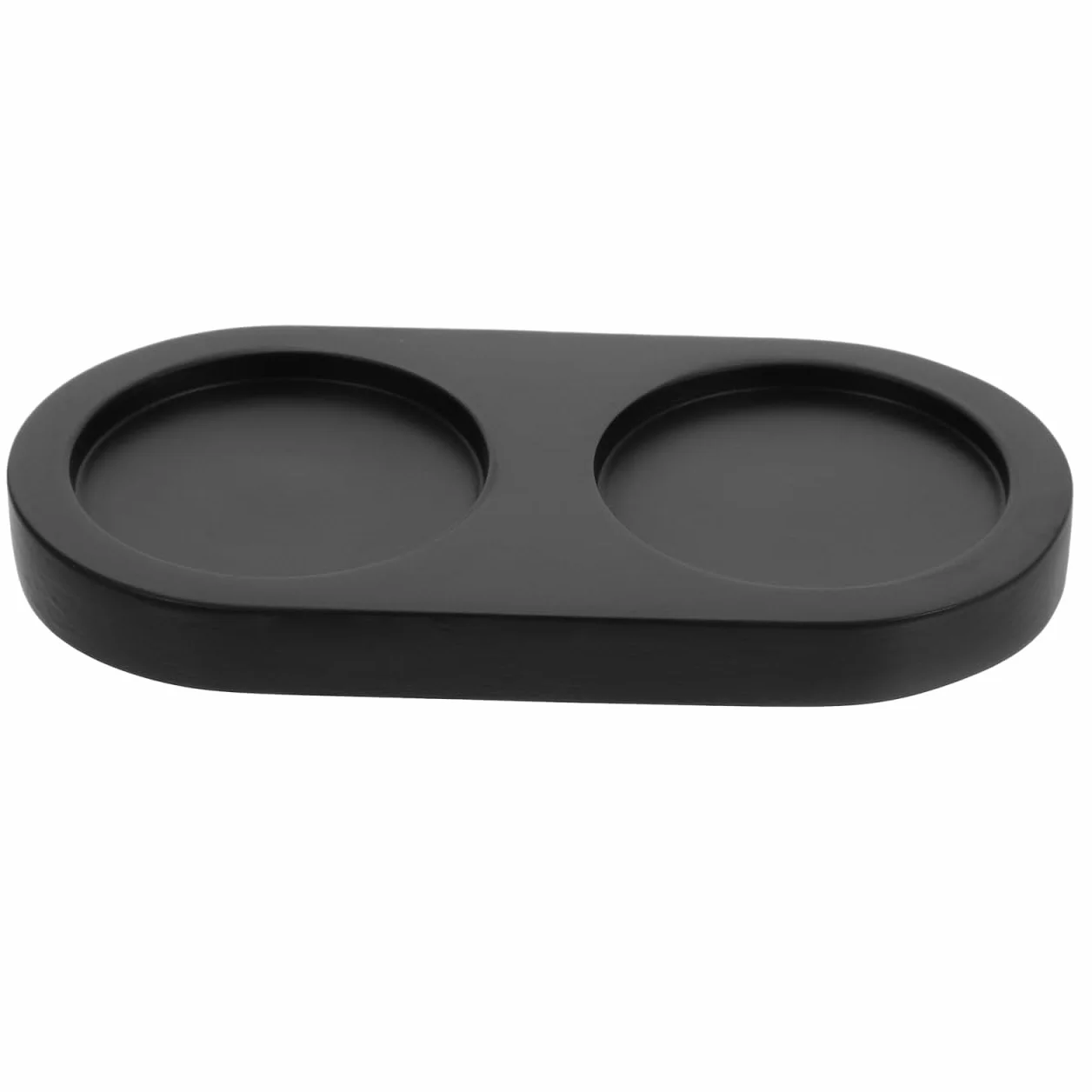 ABOOFAN Bandeja para molinillos de sal y pimienta, bandeja de madera para molinillos de pimienta, protector de mesa de comedor, posavasos, soporte para almacenamiento de sal y pimienta