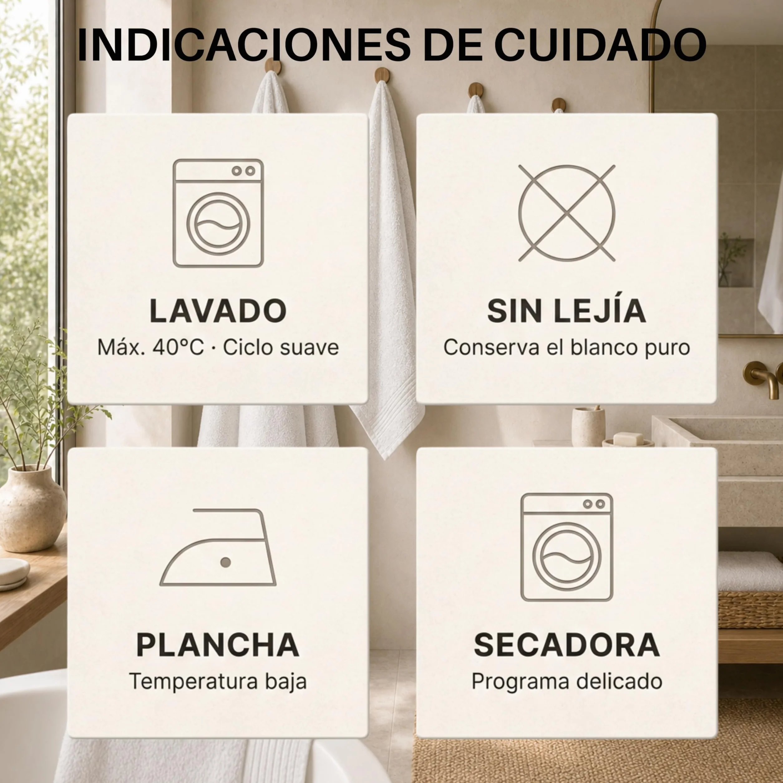 NOVOTEXTIL Juego Toallas Ducha 6 Piezas – 2 Ducha 70x140 + 4 Cara 30x50 – 100% Algodón 500 g/m² – Suaves y Alta Absorción (Blanco)