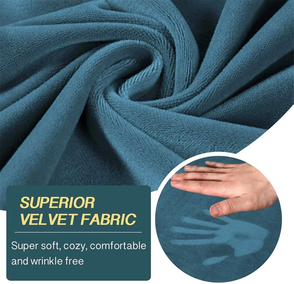 Fundas reclinables de Terciopelo elástico, Fundas Suaves para sofá reclinable con Consola Central, Funda Antideslizante para sofá reclinable de 2 plazas, Azul Pavo Real