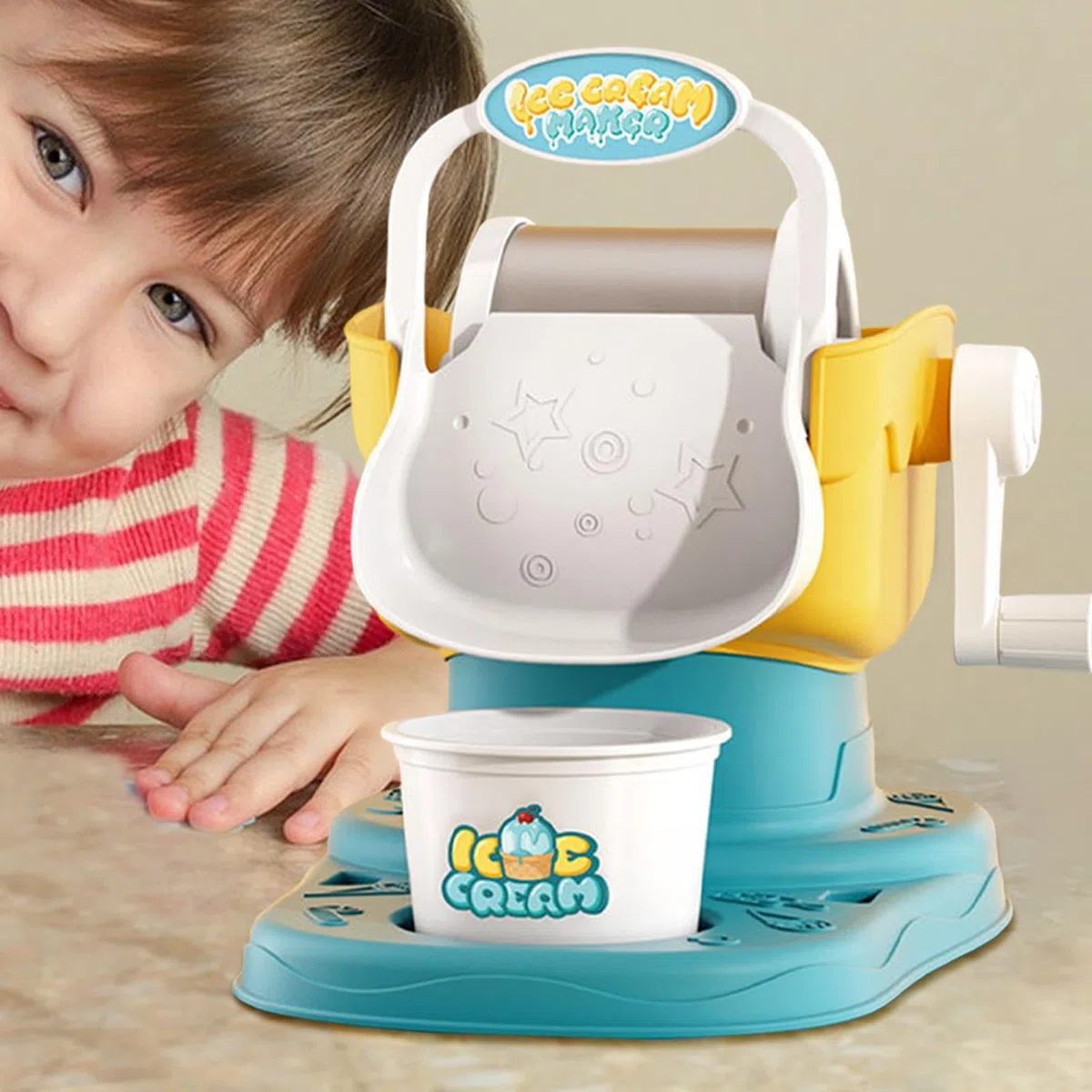 Máquina para hacer helados,Heladera para niños - Kit de creación de batidos de frutas congeladas para niños,Resultados instantáneos Máquina manual de yogurt congelado fácil de limpiar para postres, so
