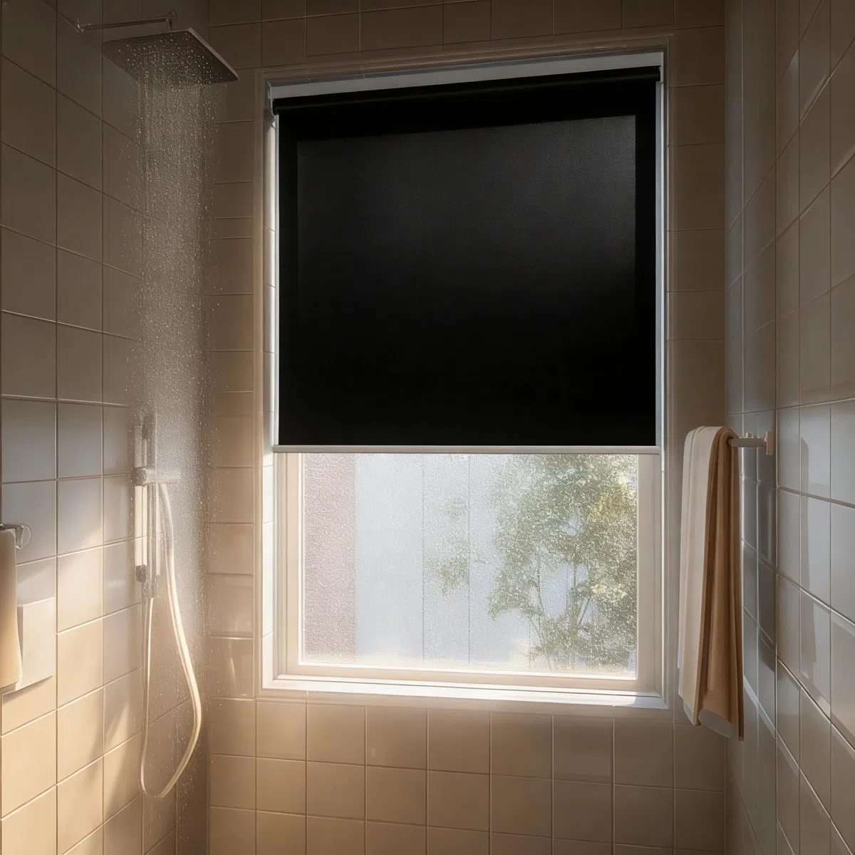 Estores Enrollables – Persiana Enrollable para Puertas y Ventanas con Cadena, protección de privacidad,120An x 180Al cm,Negro