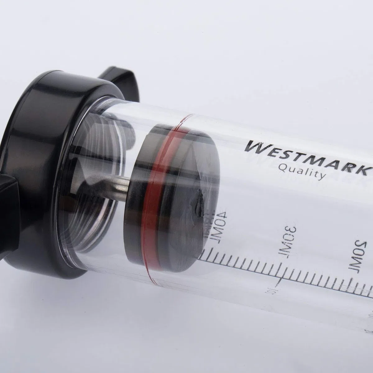 Westmark Jeringa para marinar con aguja extraíble, Longitud: 22,5 cm, Con escala hasta 1,5 oz/50 ml, Plástico/acero inoxidable, Transparente/negro, 61422280