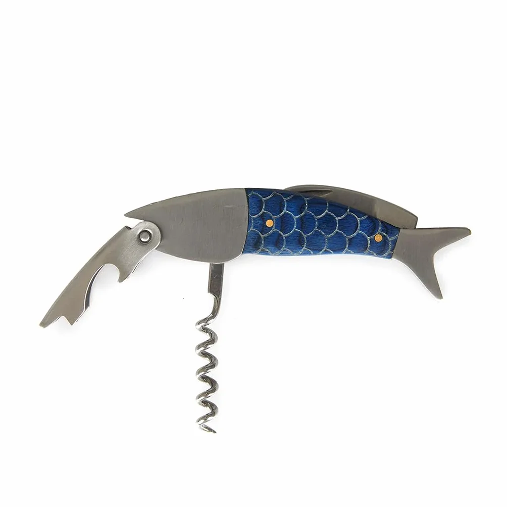 Balvi Sacacorchos Conserverie Sardines Color Azul Abrebotellas con Caja metálica Lata