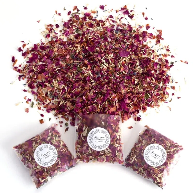 20 Paquetes De Confeti De Boda Natural,2 Litros Confeti De Pétalos De Rosa Biodegradable, petalos de rosa para bodas (20 unidades)