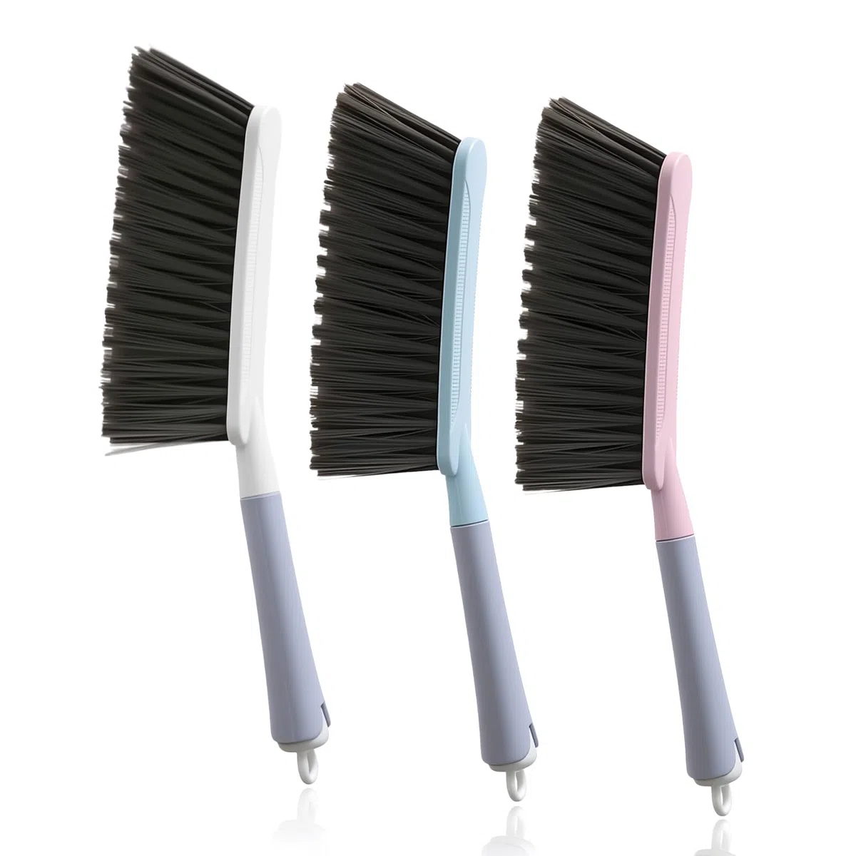 3 cepillos de mano, cepillo de mano con mango, cerdas suaves, cepillo de escoba con mango, recogedor de mano para cama, hogar, cepillo de limpieza para sofá, muebles, ropa, coche