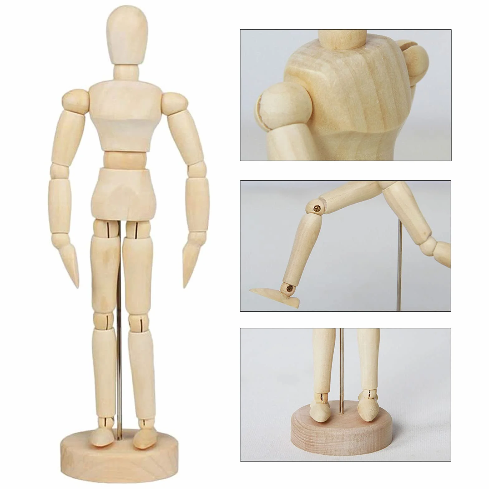 Modelo Articulado Maniquí De Madera Modelo Extremidades Móviles Dibujo Maniquí Humano De Madera Maniquí De Madera Con Base Para Como Modelo Dibujar Decoración De Escritorio Habitación 30 cm