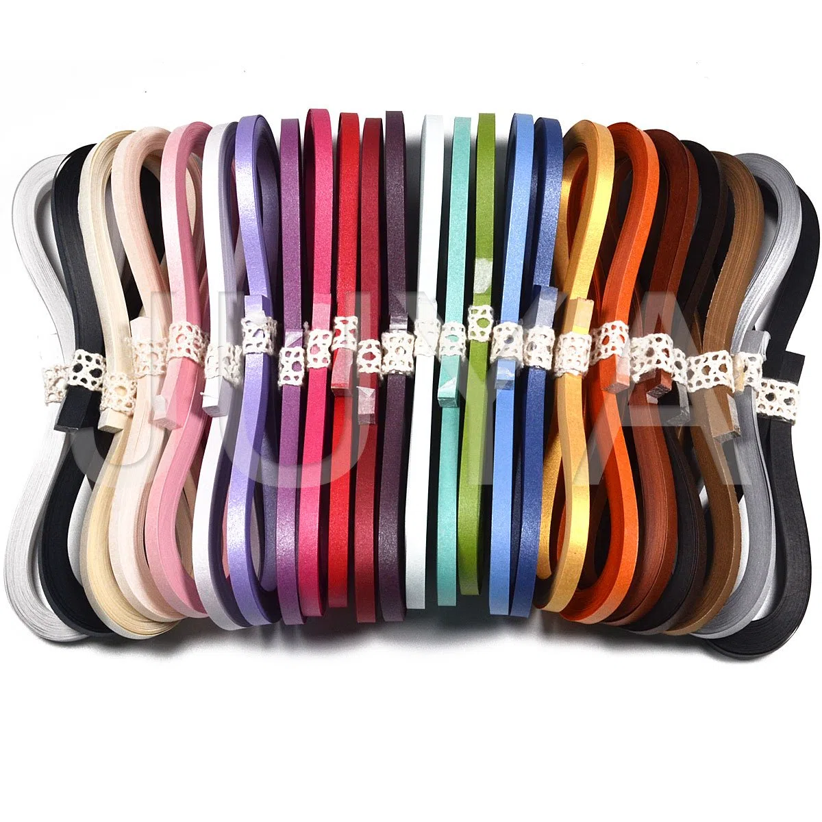 JUYA Juego de Papel Metálico Quilling 2/3/5/7/10 mm Ancho disponible(24 colores, Ancho 3mm)