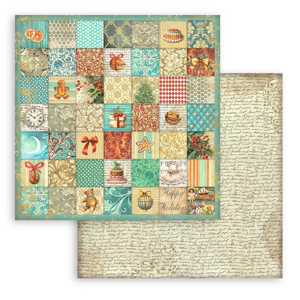 Stamperia - Scrapbook Paper Pad for Scrapbooks, Albums, Cards, Bullet Journals and More, Acid Free, Double-Sided, Perfect for Crafts and Gifting (The Nutcracker Maxi Background) (30,5 x 30,5 cm)