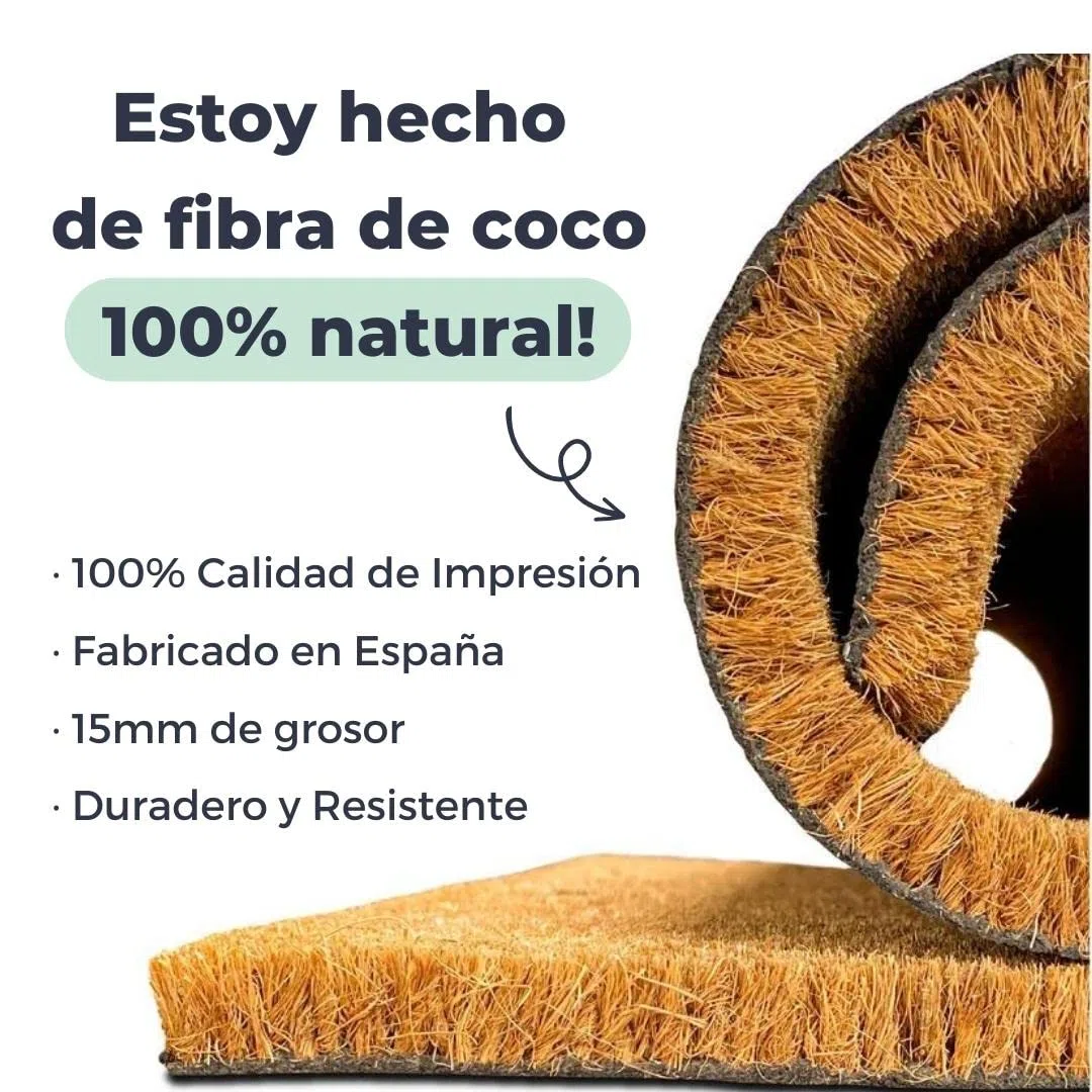 Felpudo Personalizado para la Entrada a Casa | Personaliza tu Felpudo con tu Familia y Mascotas | 70 x 40 cm | Felpudos Originales y Divertidos en 100% Fibra de Coco | Pareja + Perro
