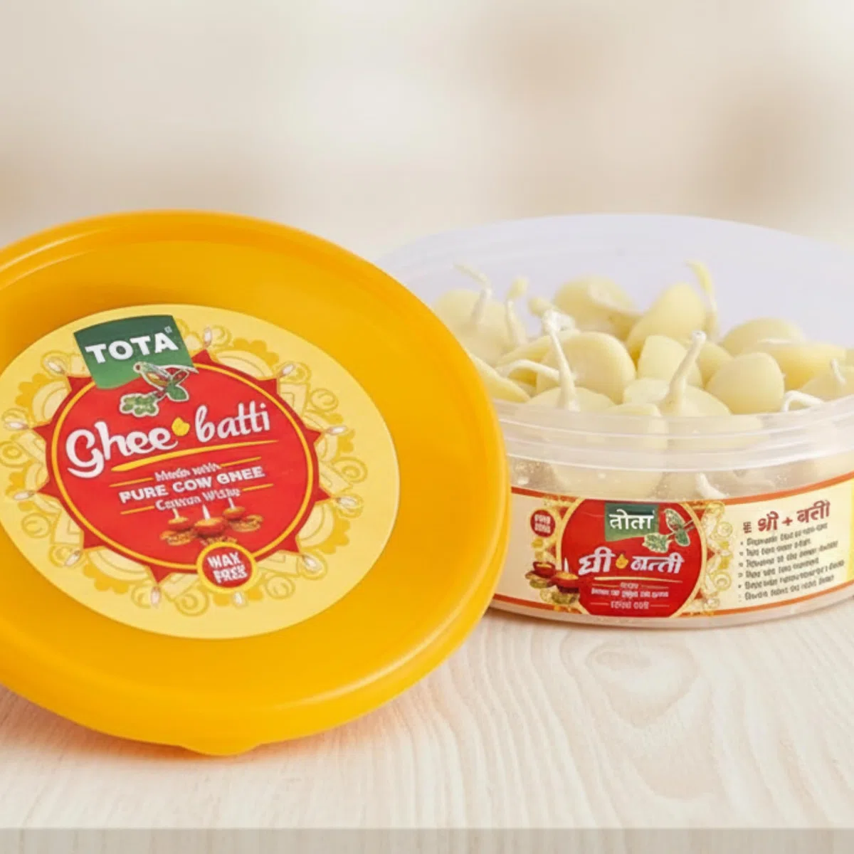 TOTA Juego de 50 mechas de algodón puro de vaca Ghee Diya para Puja Diya Batti para Pooja
