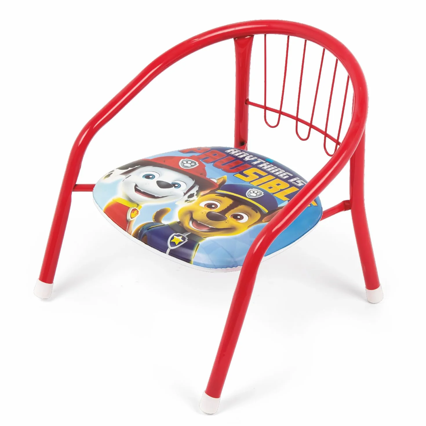 ARDITEX Silla Infantil Patrulla Canina, Silla Metal 35,5 x 30 x 33,5 cm Roja