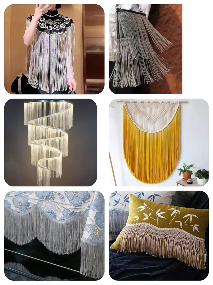 WANYI 10 Yard 15CM Ancho Flecos Borlas de Flecos de Seda, Lentejuelas para Ropa Flecos para Coser, Costura, Manualidades, Disfraces, Decoración(Plata)