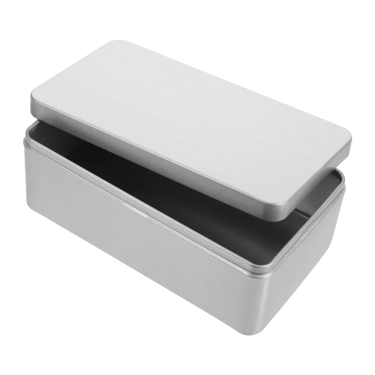UKCOCO Caja De Almacenamiento Grande De Hojalata Rectangular Tarro De Metal Plata 18 X 9 8 X 6 5 Cm Caja Para Chocolates
