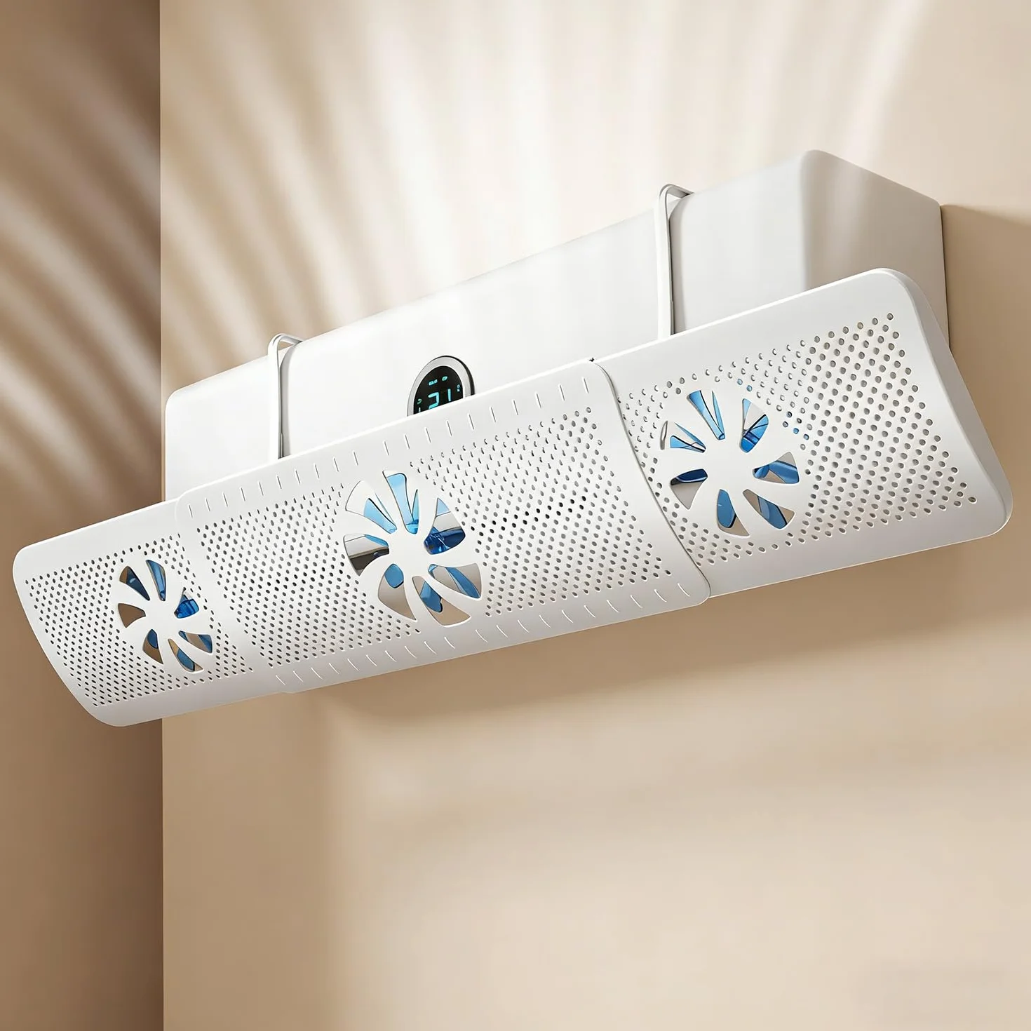 Deflector Aire Acondicionado Universal Ajustable 52-86cm, Anti-corriente Directa, Instalación Sin Herramientas, para Aire Acondicionado de Pared, Dormitorio Salón Oficina