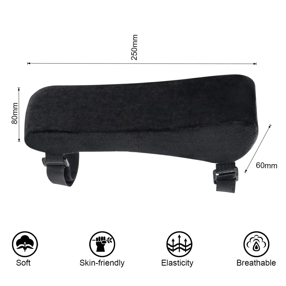 2 Piezas Fundas para Reposabrazos de Sillas de Oficina, Almohadillas de Silla de Oficina y Juegos, Almohadillas para Reposabrazos de Espuma Viscoelástica, Alivia Molestias en el Codo