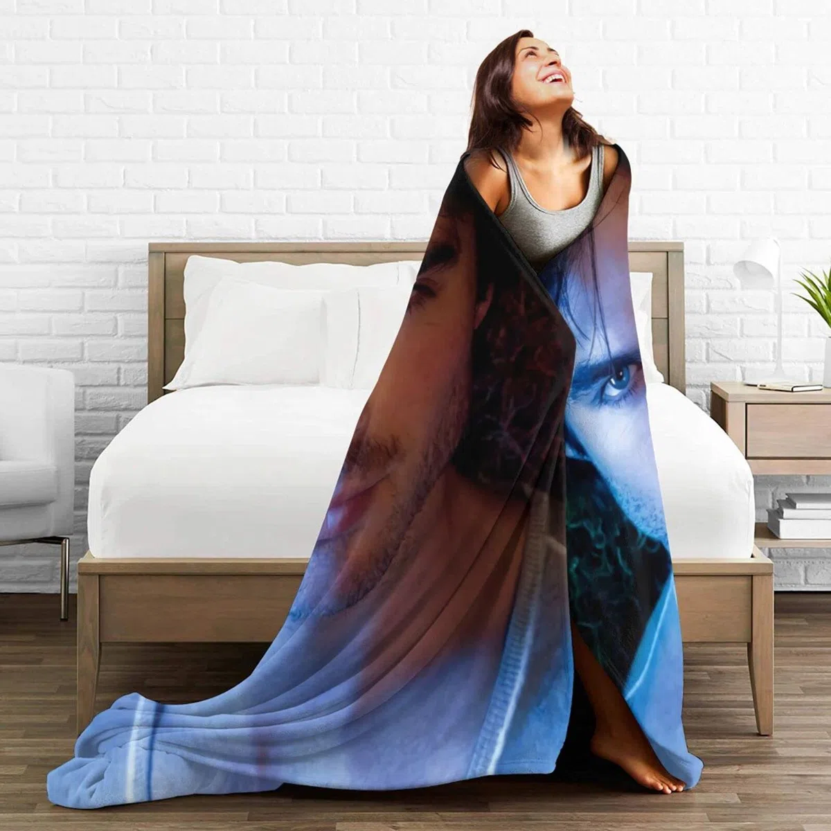Cozy Plush Damon Thow Manta Salvatore Manta de Franela, Ropa de Cama cálida Manta Suave de Forro Polar para sofá, Sala de Estar, Oficina, Coche, Campamento, Mantas de Playa de 50.0 x 40.0 in