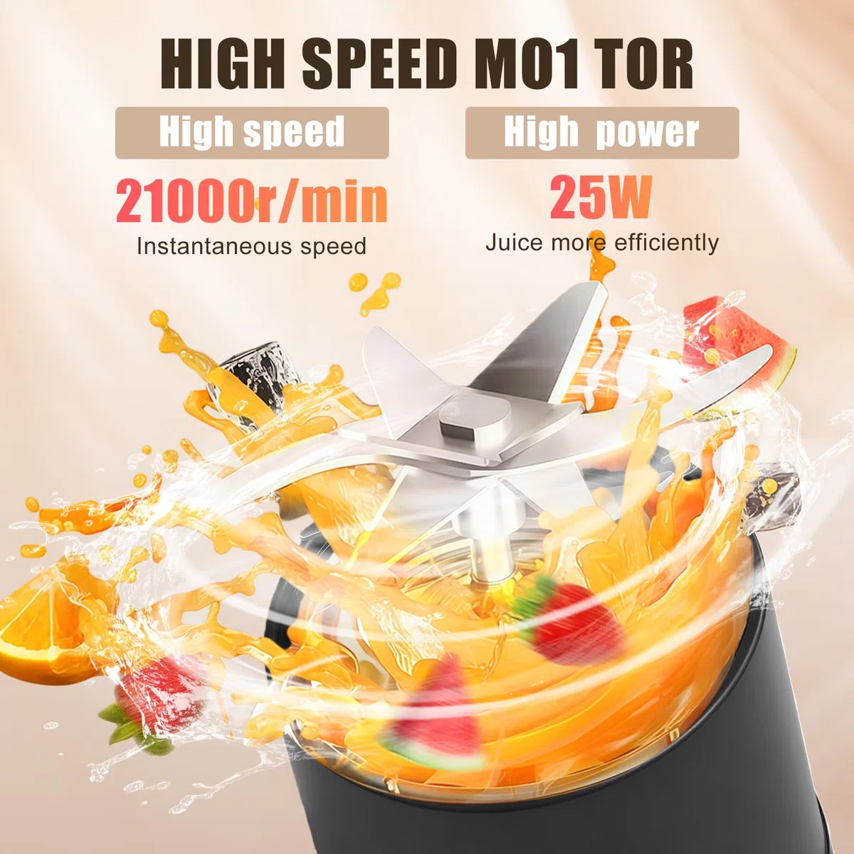 380 ML Batidora de Vaso Portatil, Mini Batidora, Exprimidor USB, 10 Cuchillas de Acero Inoxidable, para Smoothies y Batidos de Proteínas, para Deportes, Viajes, Senderismo (Negro)