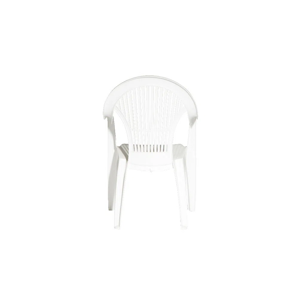 Fun Star Silla monobloque apilable con Respaldo Alto, Made in Italy, 58 x 56 x 94 cm, Color Blanco