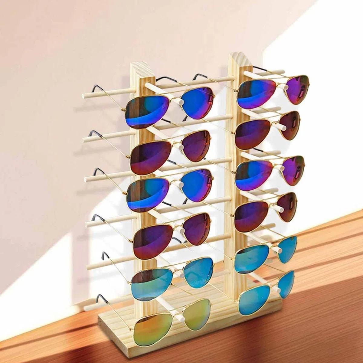 Soporte para Gafas, Soporte para Gafas, Soporte para Gafas de Madera, Adecuado para Presentar Gafas de Sol y También para Guardar Gafas(Madera)