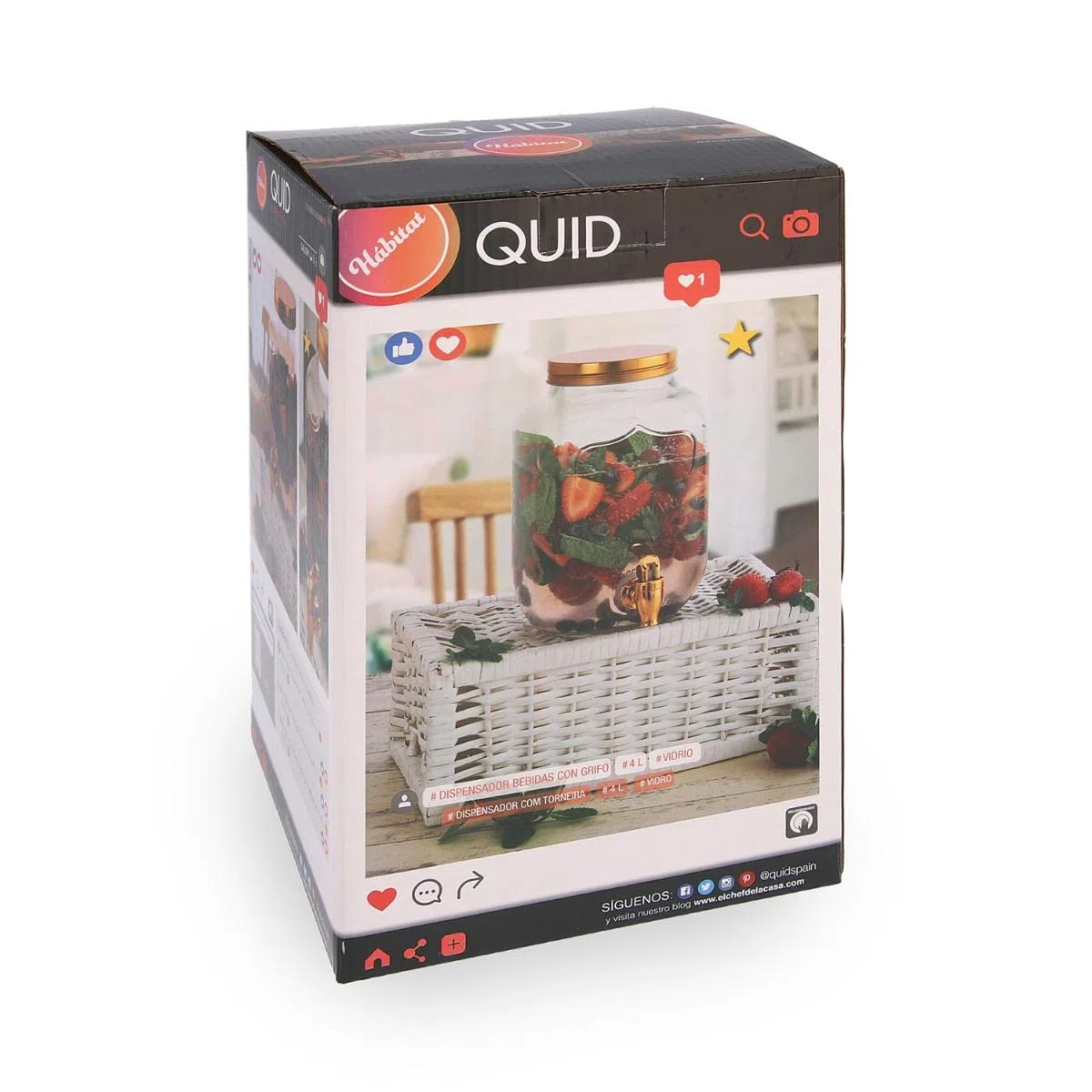 Quid Habitat Dispensador De Bebidas 4l Sodo Apto Frigorífico No Apto Microondas Reciclable