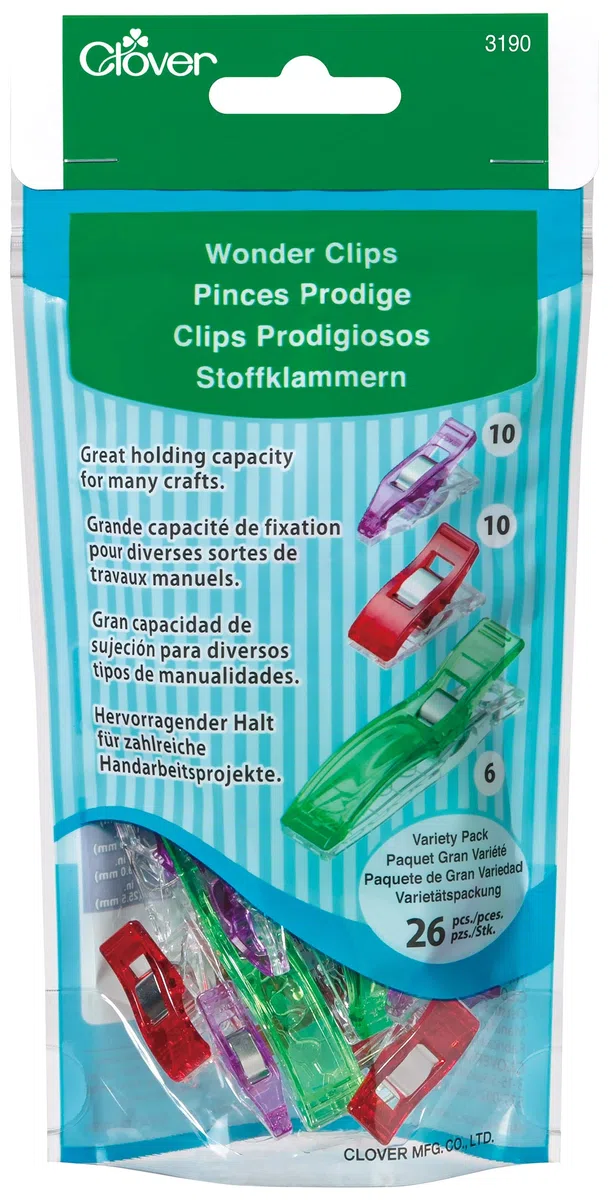 Wonder Clips Surtido Pack 26 Piezas, Verde, Rojo y Morado